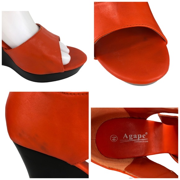 Agape Orange Platform Sandals - Picture 9 of 11